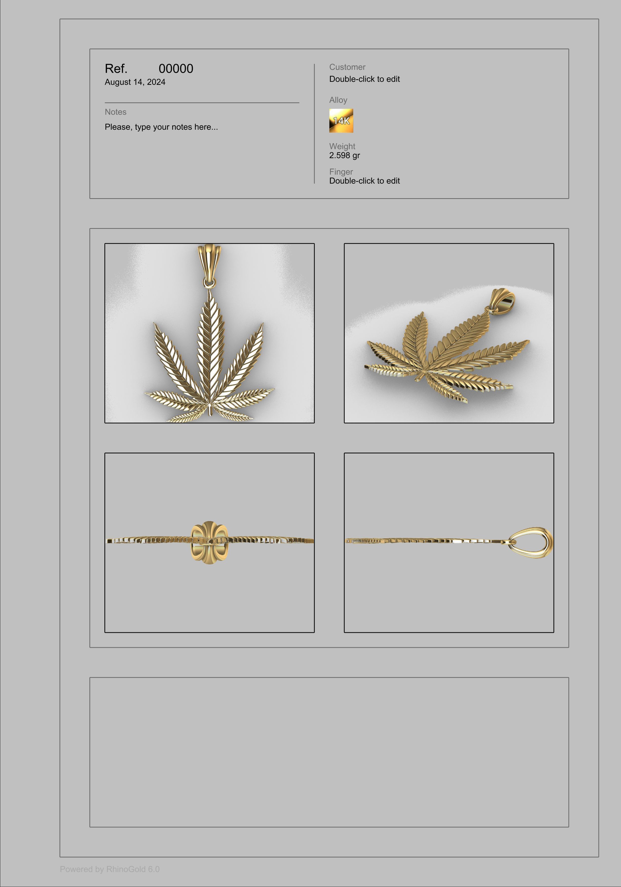 Cannabis leaf marijuana hemp ganja 3D print model_10