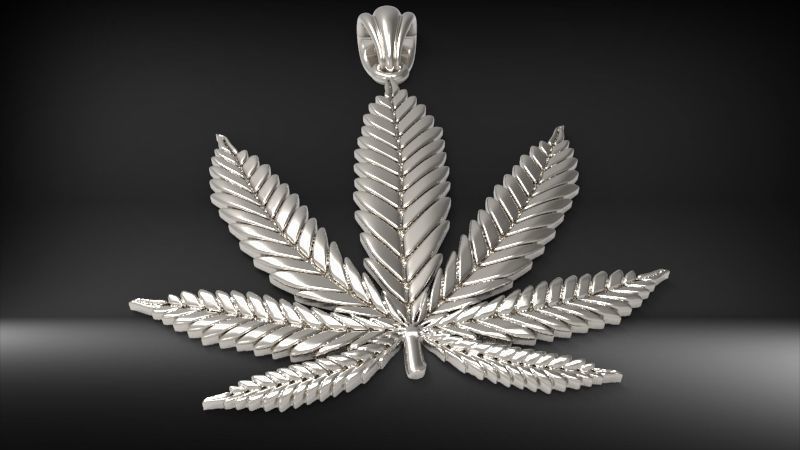 Cannabis leaf marijuana hemp ganja 3D print model_21