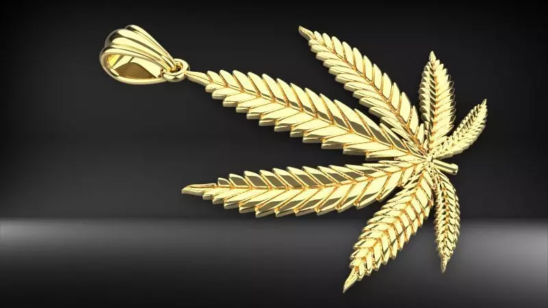 Cannabis leaf marijuana hemp ganja 3D print model_0