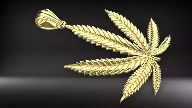 Cannabis leaf marijuana hemp ganja 3D print model
