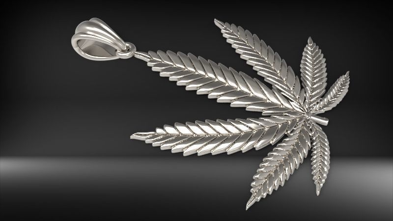 Cannabis leaf marijuana hemp ganja 3D print model_22