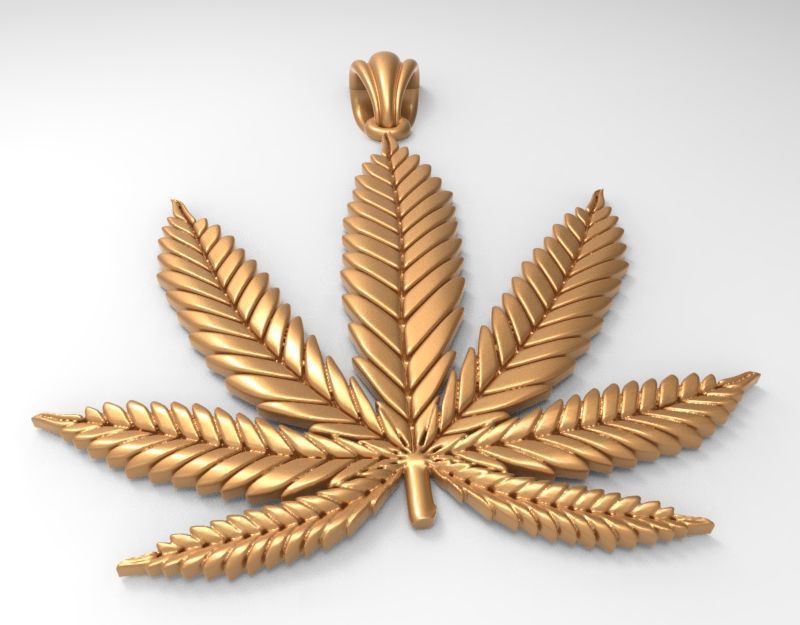 Cannabis leaf marijuana hemp ganja 3D print model_20