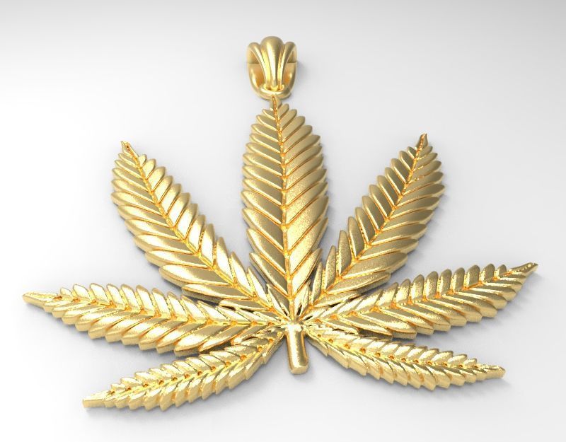 Cannabis leaf marijuana hemp ganja 3D print model_19