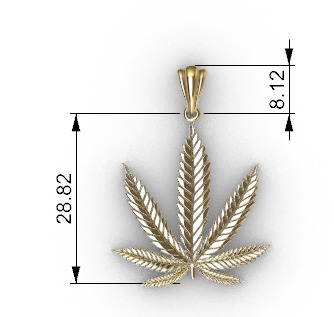 Cannabis leaf marijuana hemp ganja 3D print model_8