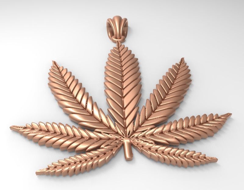 Cannabis leaf marijuana hemp ganja 3D print model_16