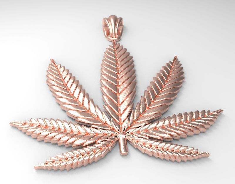 Cannabis leaf marijuana hemp ganja 3D print model_15