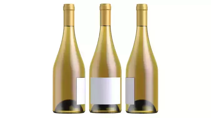 White wine bottle 02 3D model