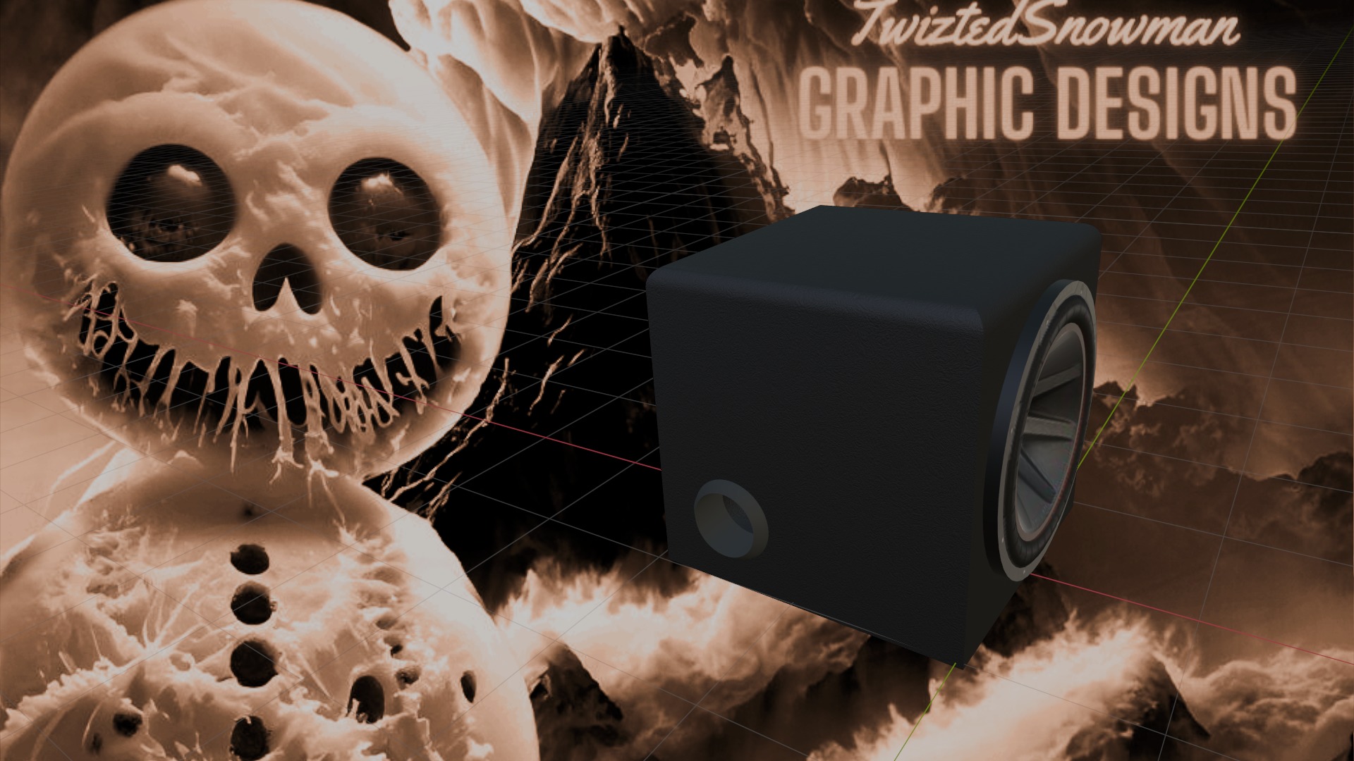 Subwoofer with ported enclosure  3D model_12