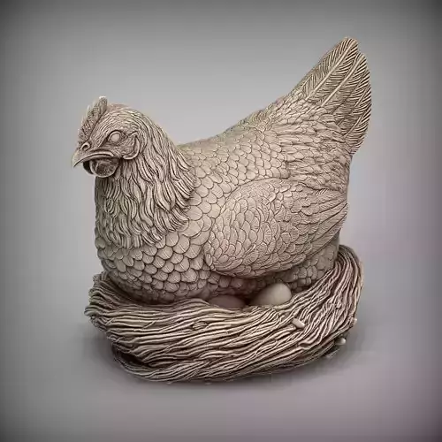Hen on the nest 3D print model