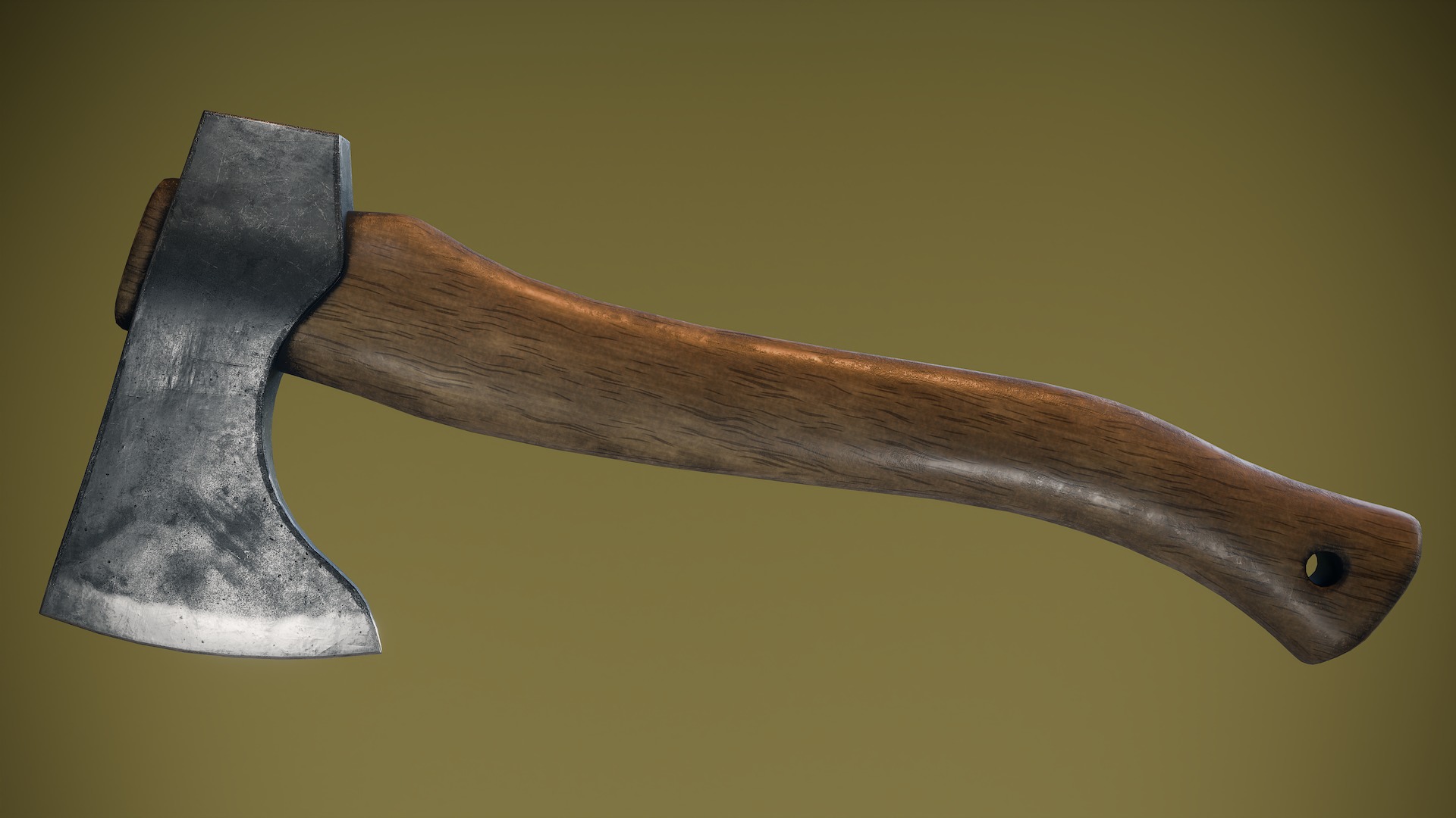 Hatchet Low-poly 3D model_5
