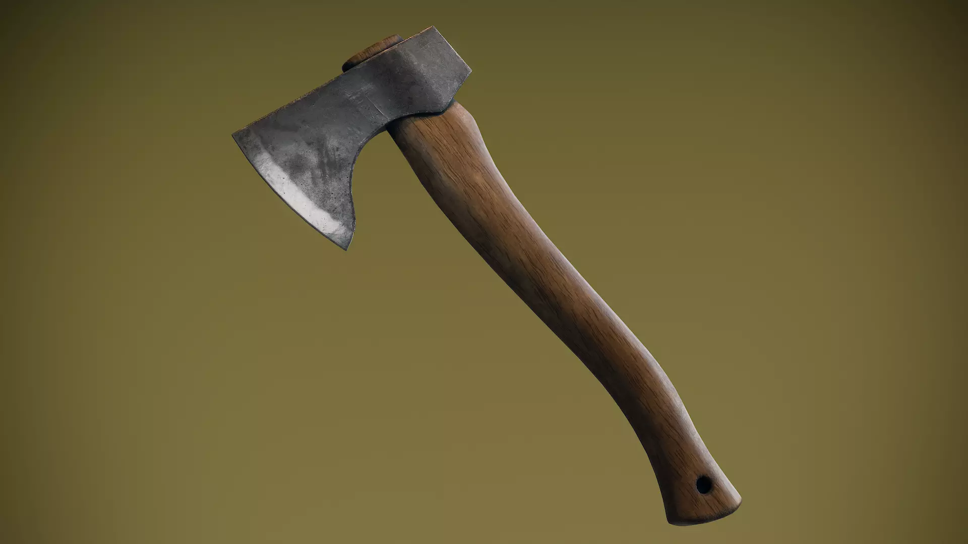 Hatchet Low-poly 3D model_0