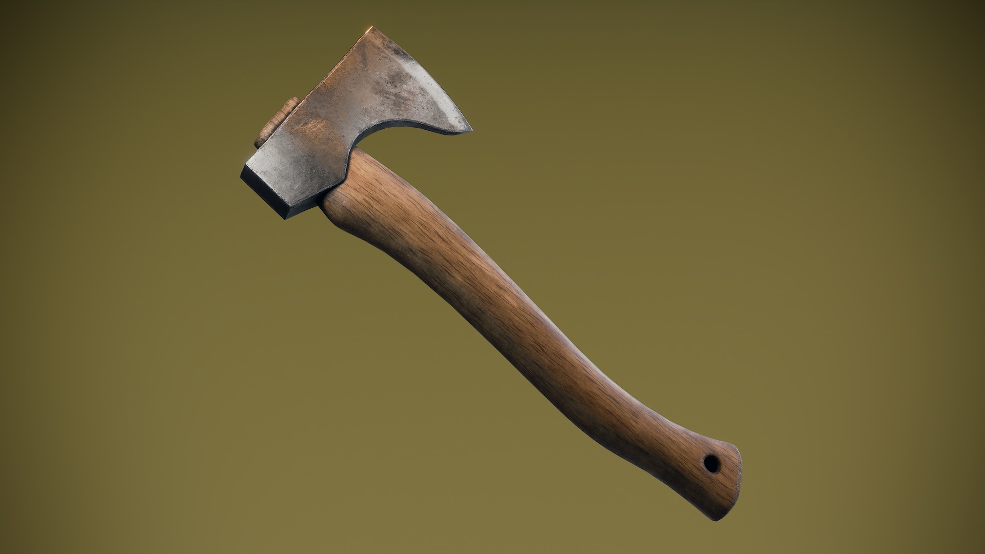 Hatchet Low-poly 3D model_2
