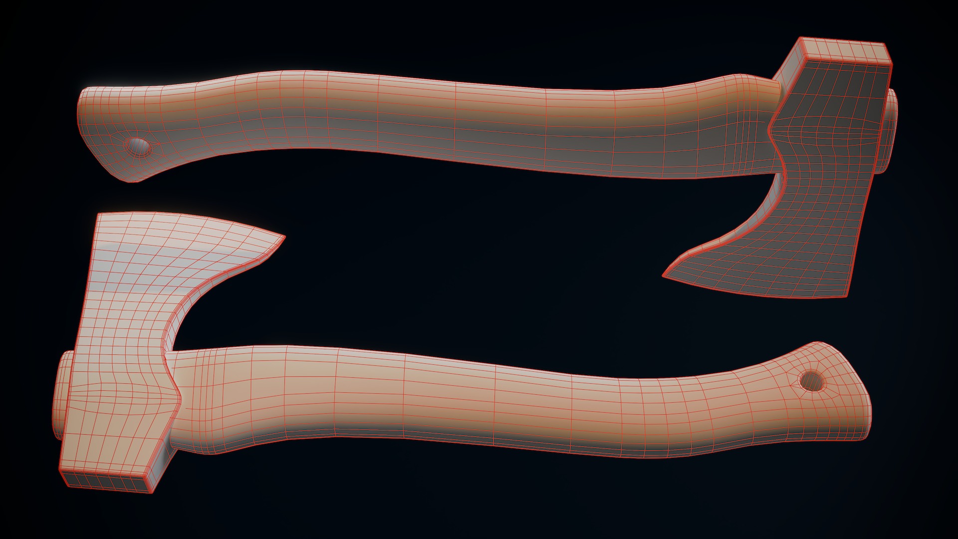 Hatchet Low-poly 3D model_6