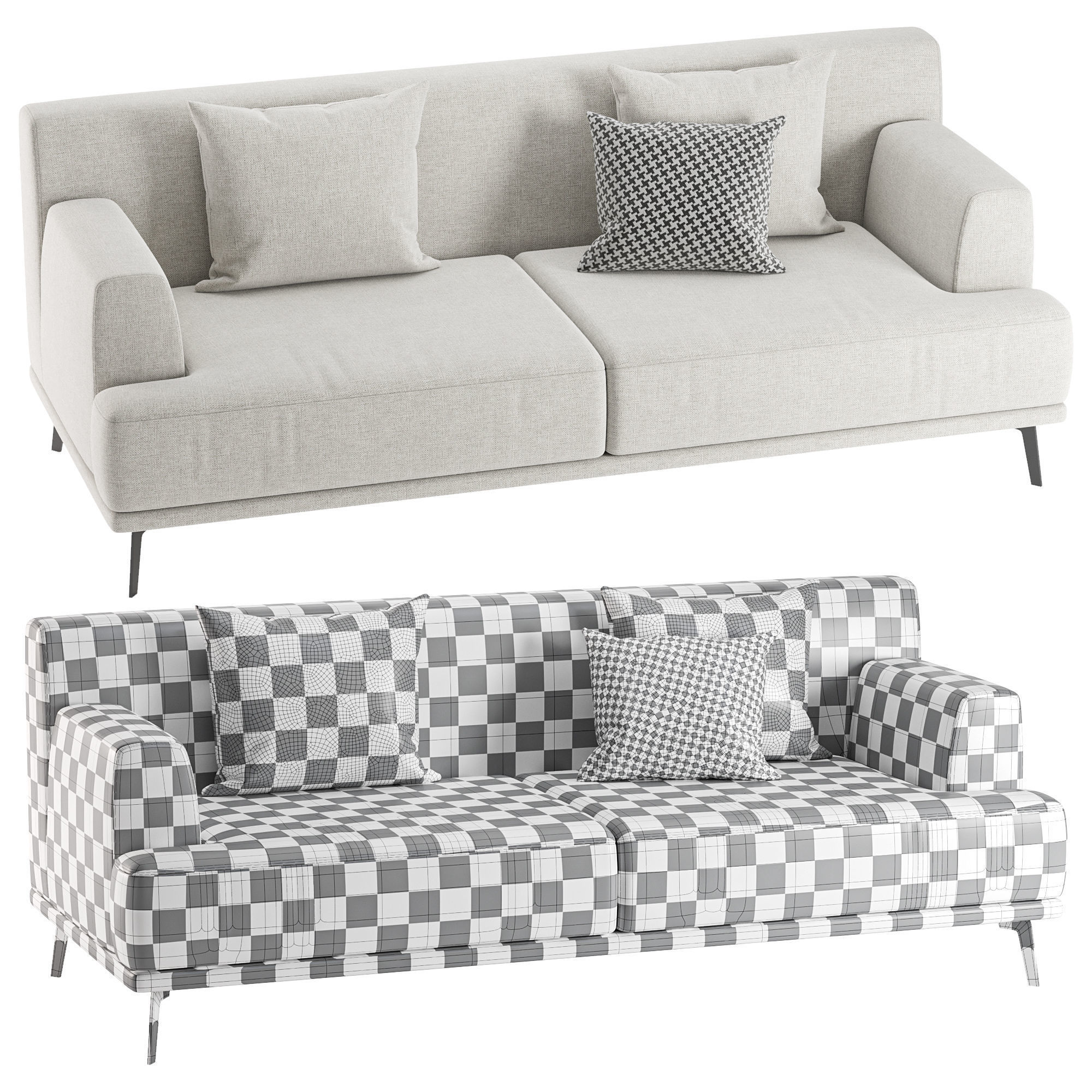 Isaiyah Upholstered Sofa 3D model_2