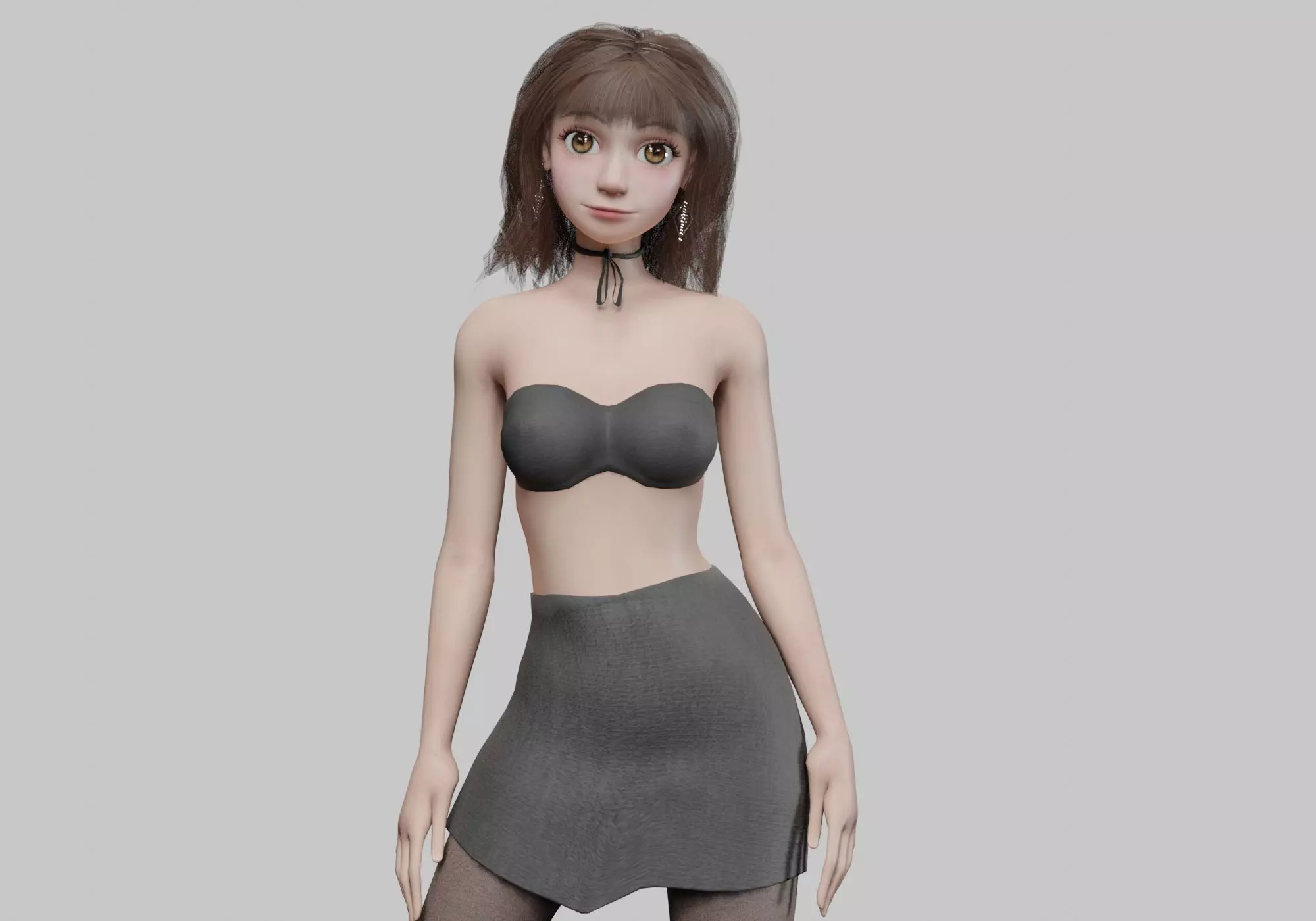 Pretty Cartoon woman V34549 Low-poly 3D model