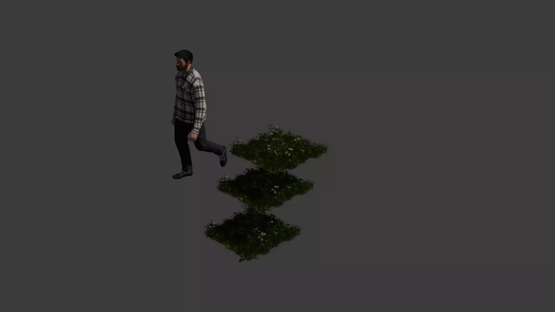 Walking man with a message Free 3D model