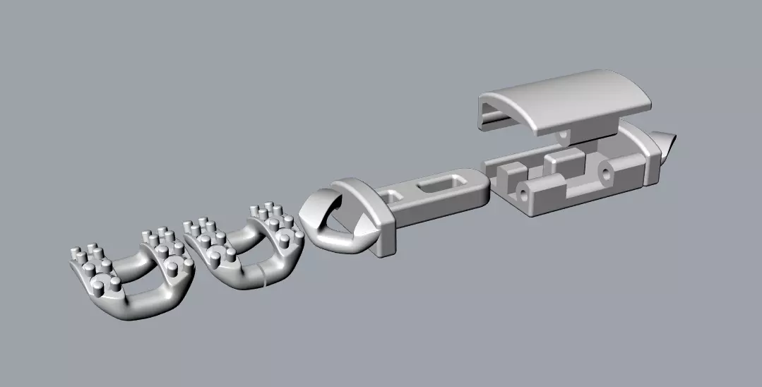 Cuban chain link crimp brooch or terminal 3D print model