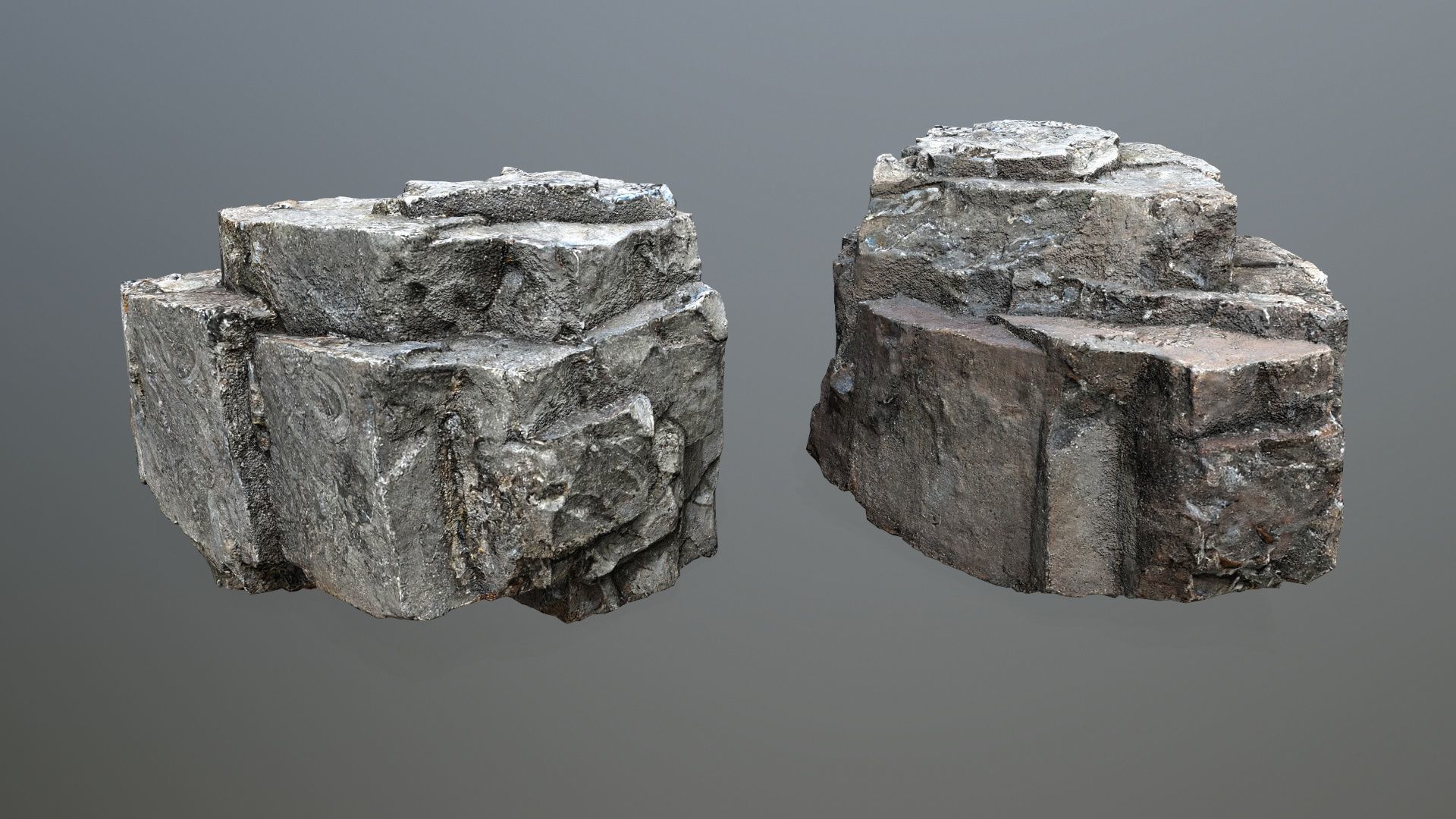 old cliff rocks Low-poly 3D model_10