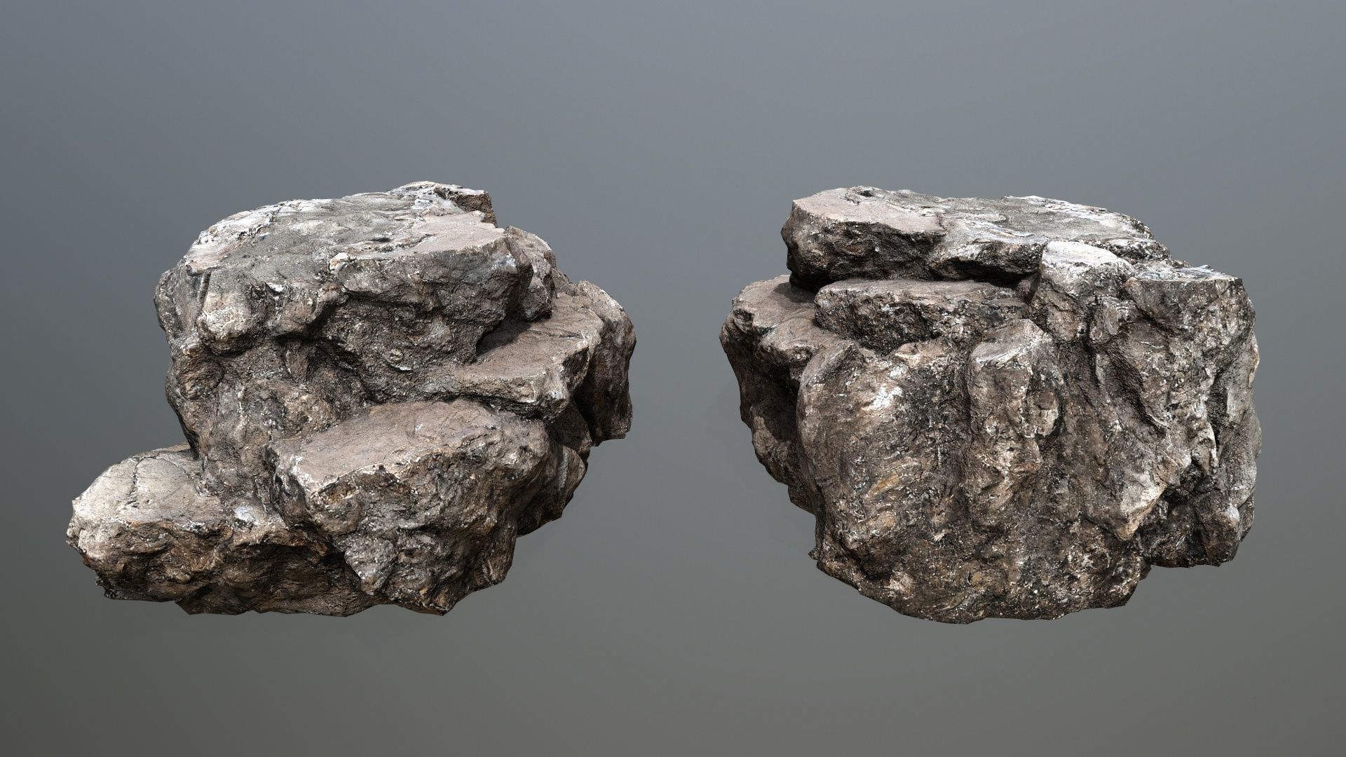 old cliff rocks Low-poly 3D model_2