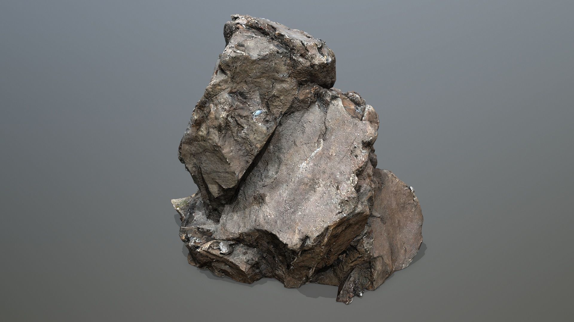 old cliff rocks Low-poly 3D model_14