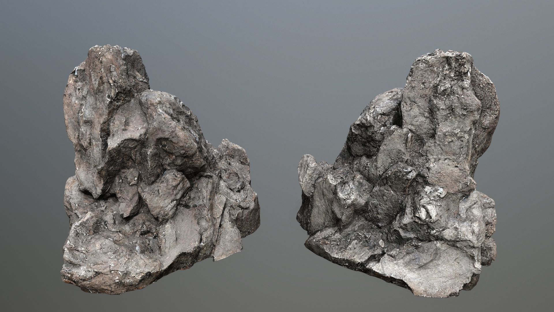 old cliff rocks Low-poly 3D model_8