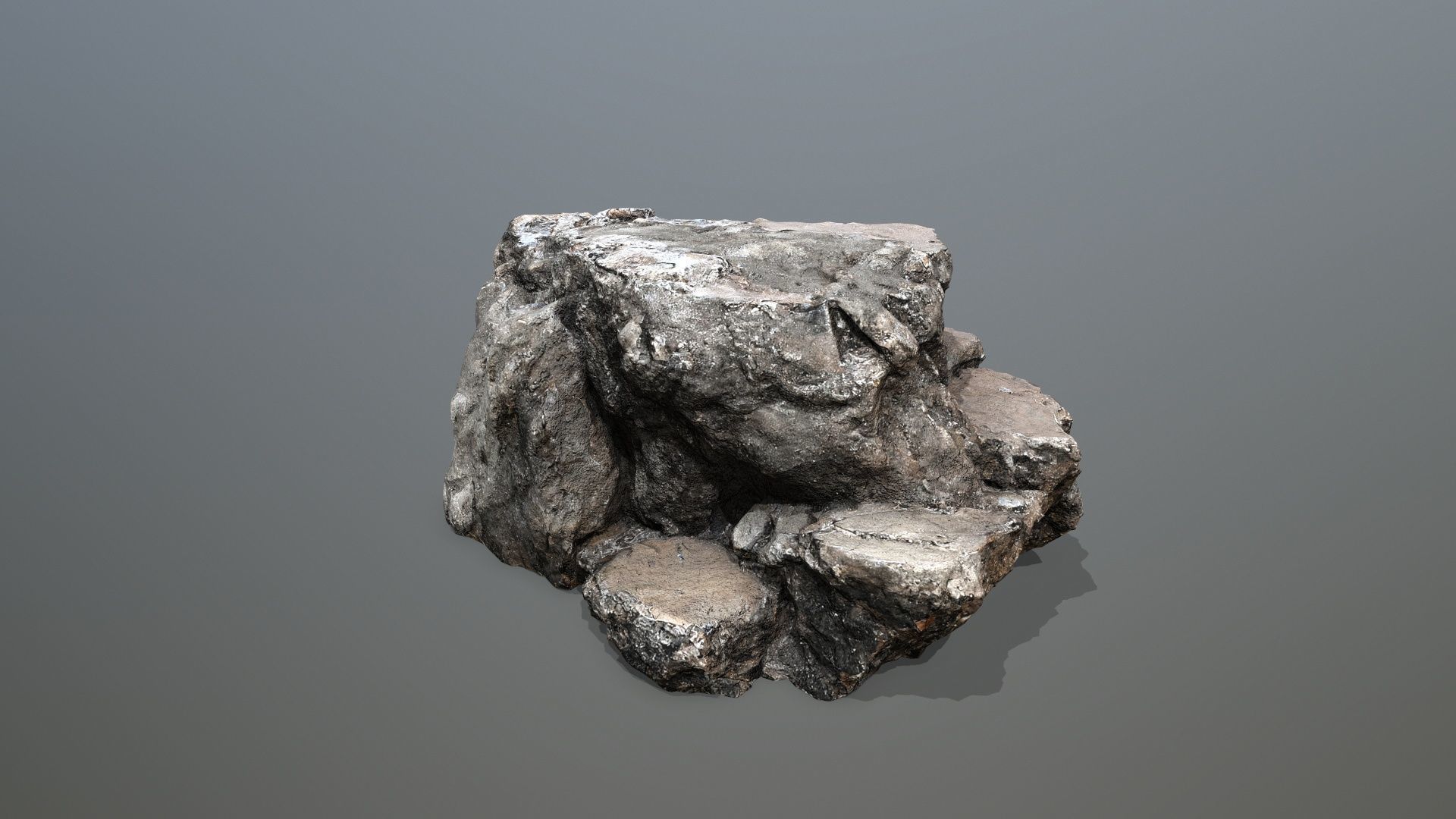old cliff rocks Low-poly 3D model_17