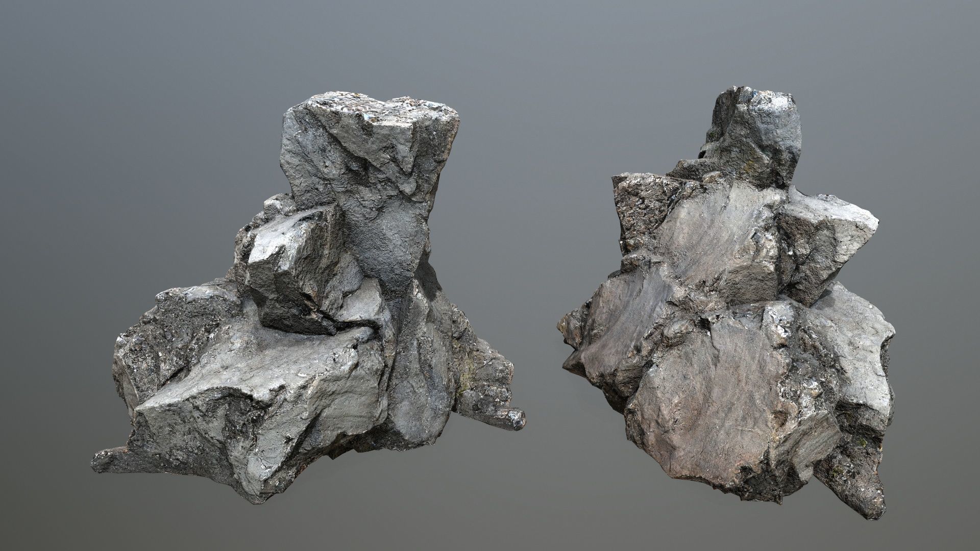 old cliff rocks Low-poly 3D model_6