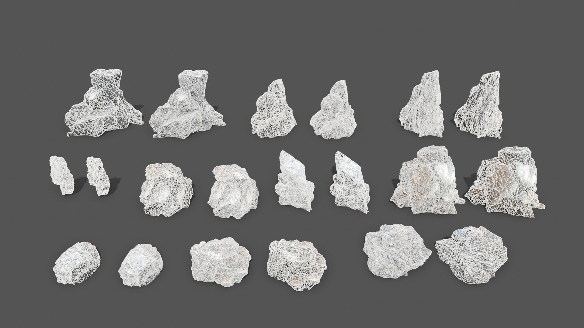 old cliff rocks Low-poly 3D model_23