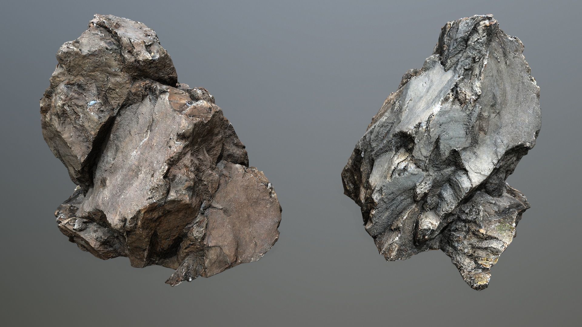 old cliff rocks Low-poly 3D model_4