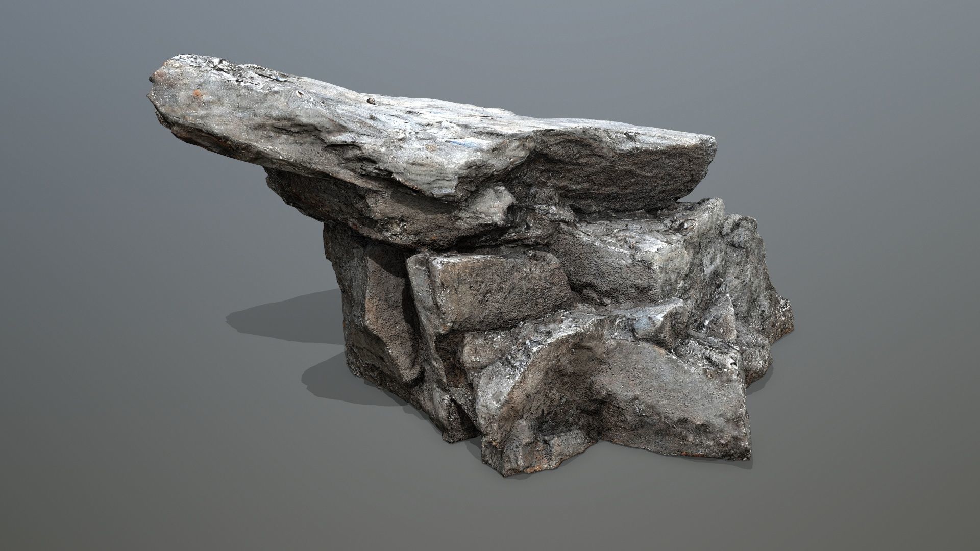 old cliff rocks Low-poly 3D model_19