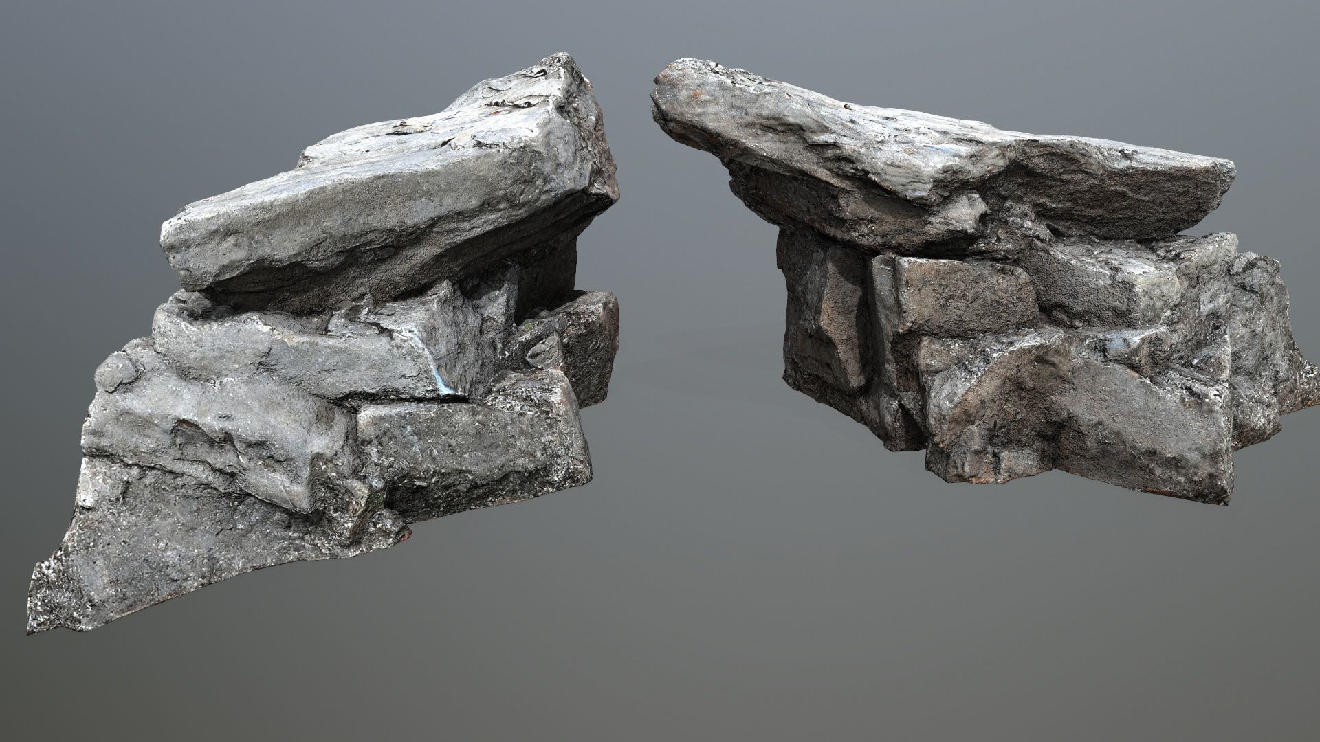 old cliff rocks Low-poly 3D model_9