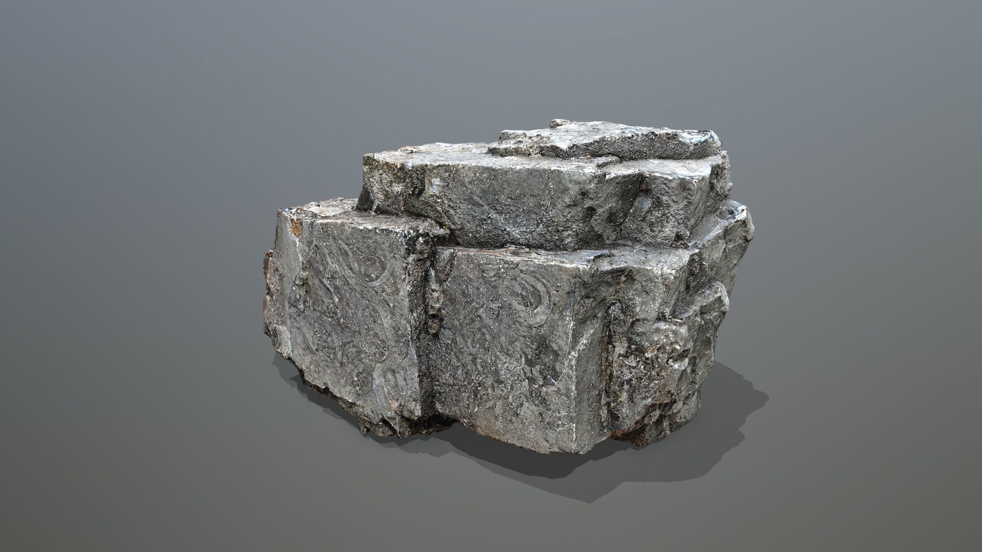 old cliff rocks Low-poly 3D model_20