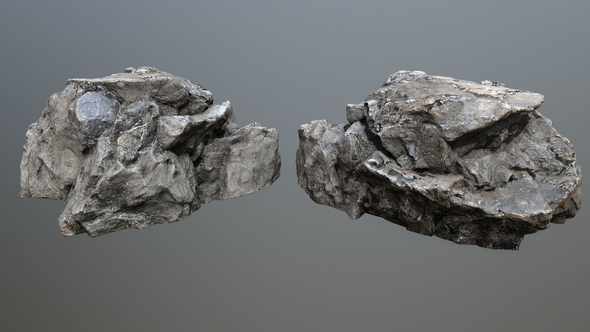 old cliff rocks Low-poly 3D model_7