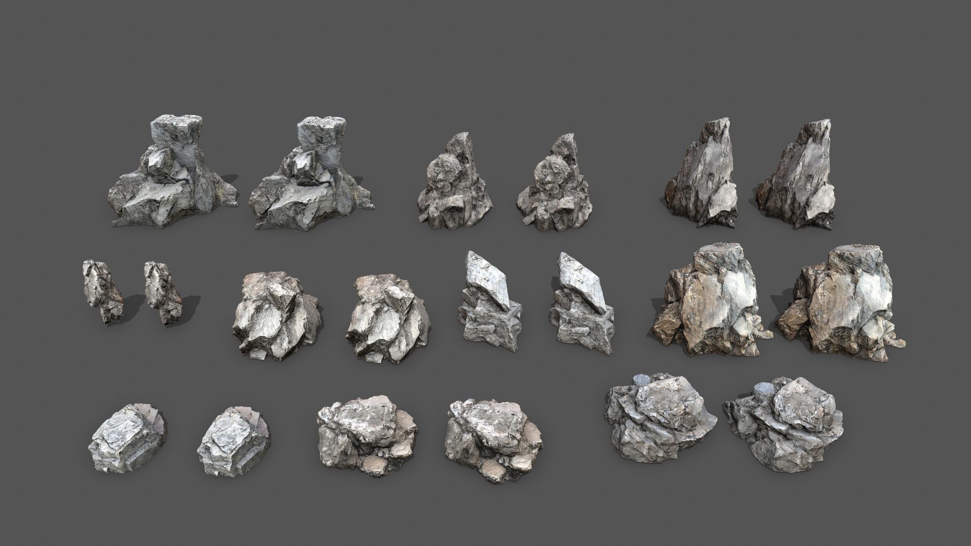 old cliff rocks Low-poly 3D model_22