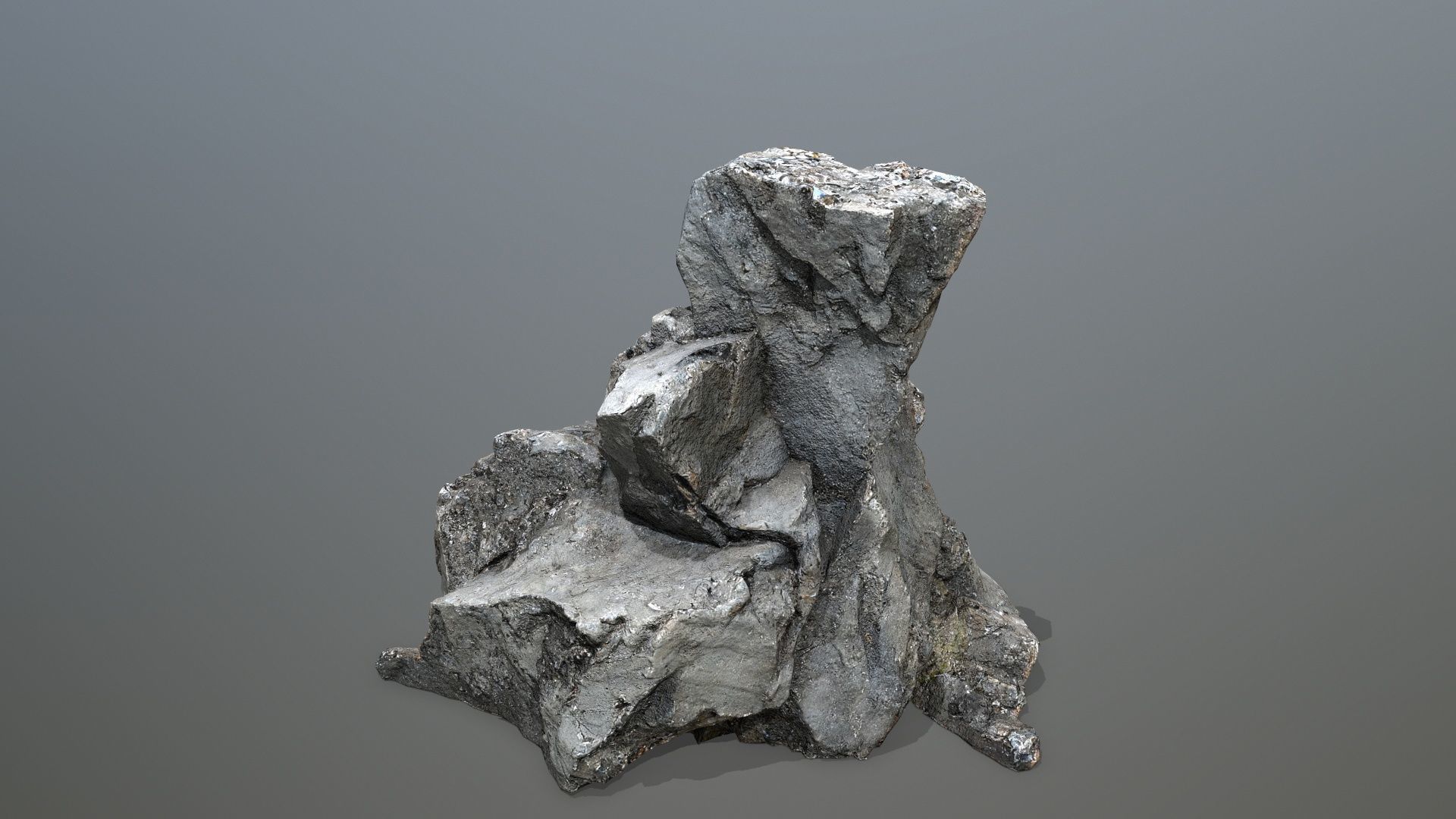 old cliff rocks Low-poly 3D model_12