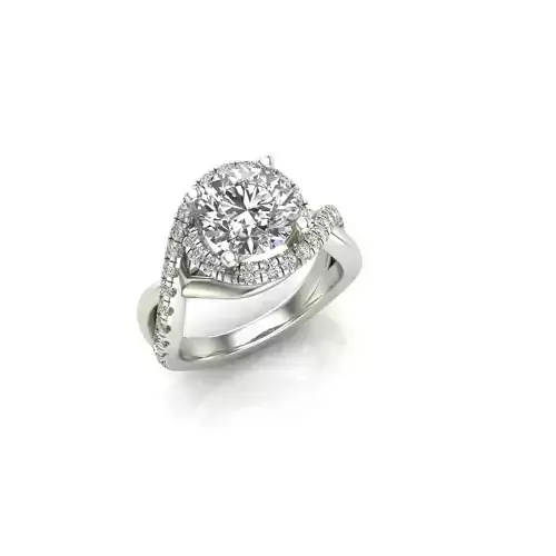 Twisted Solitaire Engagement Ring