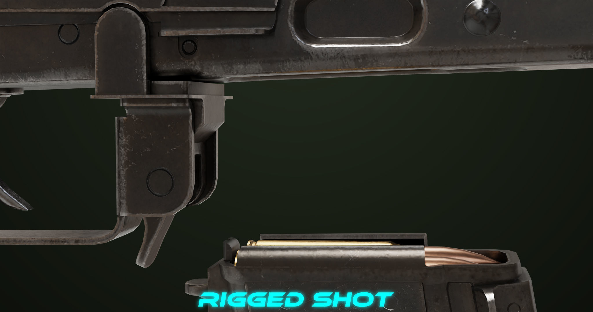 Light Machine Gun 10 Wood All PBR Unity UE Textures Low-poly 3D model_22