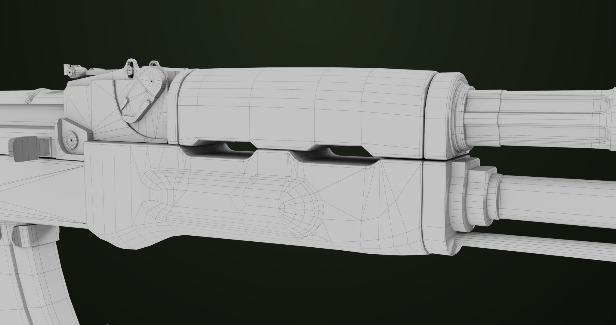 Light Machine Gun 10 Wood All PBR Unity UE Textures Low-poly 3D model_38