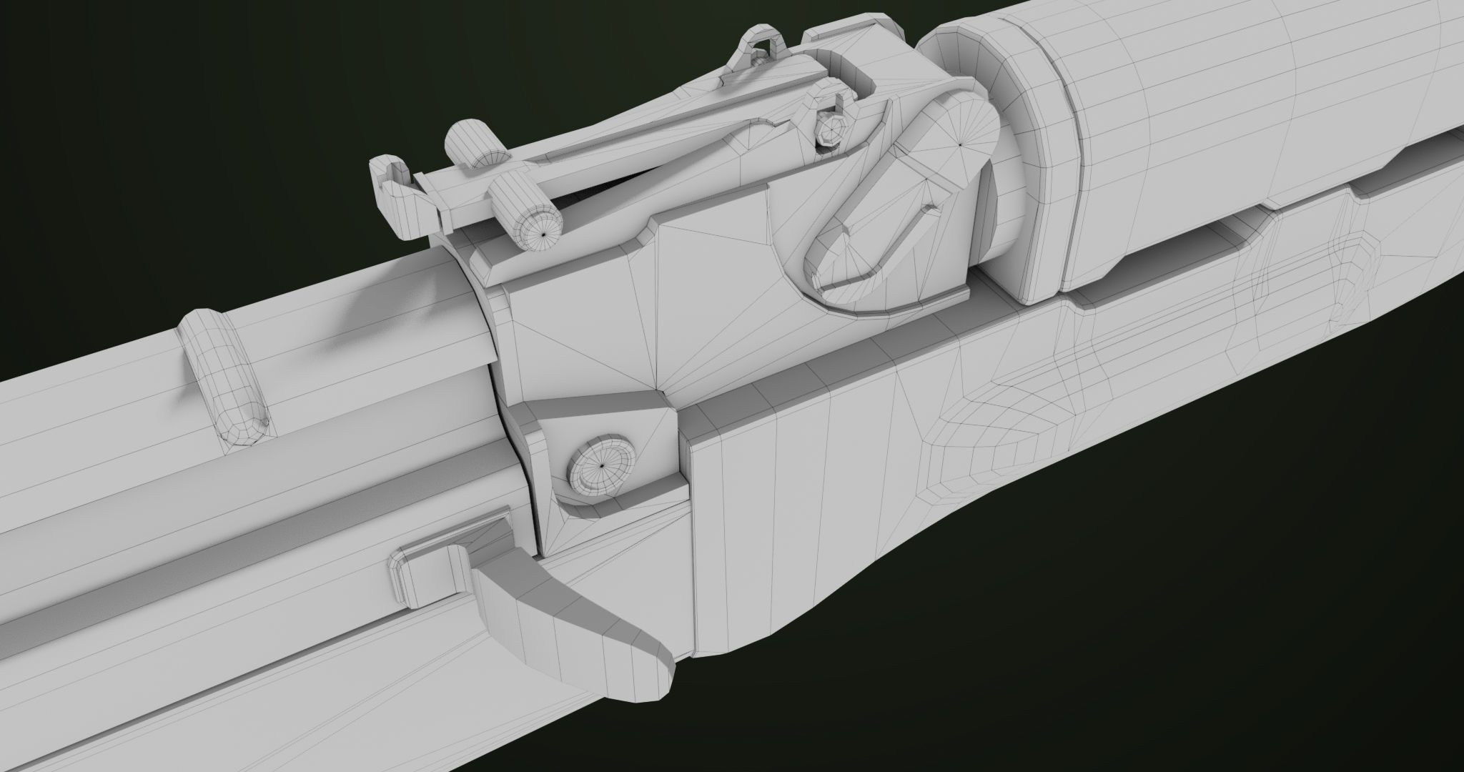 Light Machine Gun 10 Wood All PBR Unity UE Textures Low-poly 3D model_56