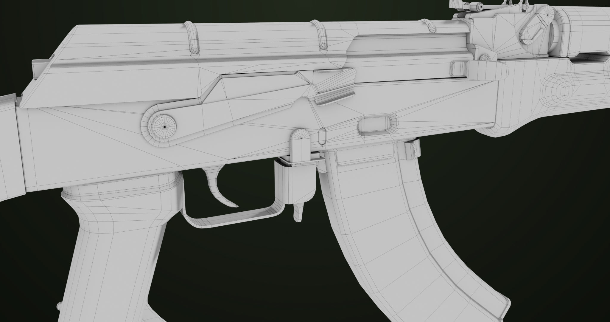 Light Machine Gun 10 Wood All PBR Unity UE Textures Low-poly 3D model_40