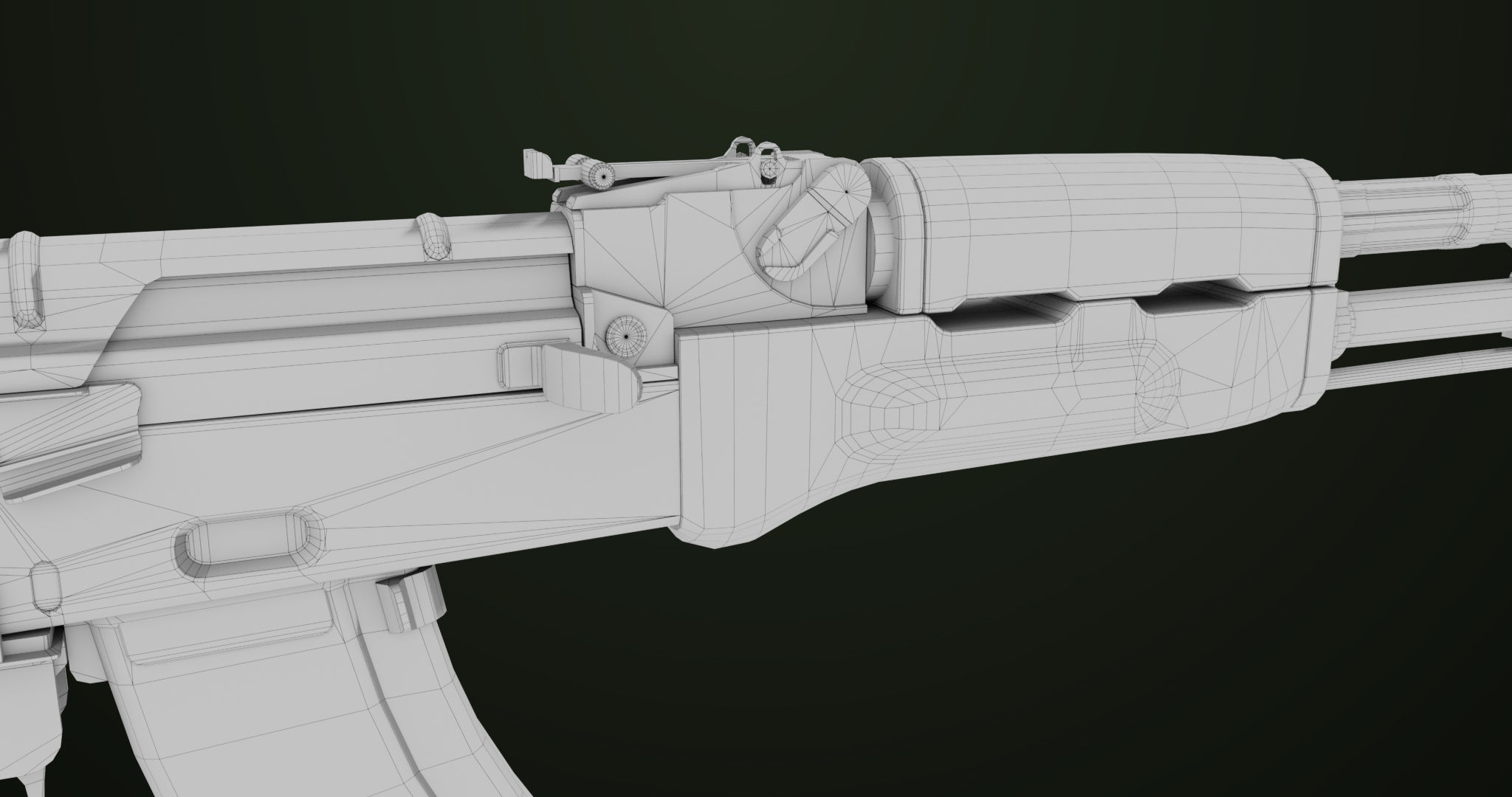 Light Machine Gun 10 Wood All PBR Unity UE Textures Low-poly 3D model_51