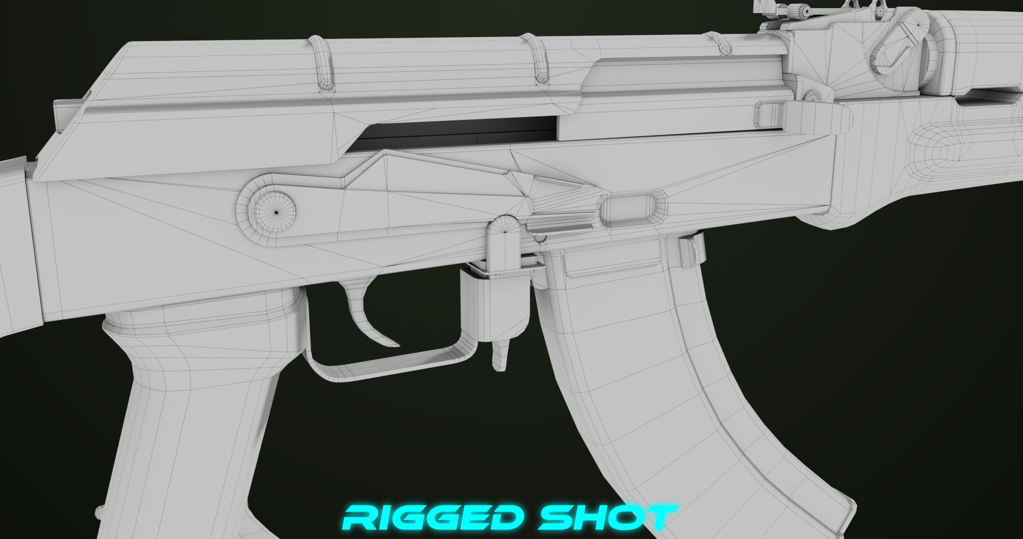 Light Machine Gun 10 Wood All PBR Unity UE Textures Low-poly 3D model_41