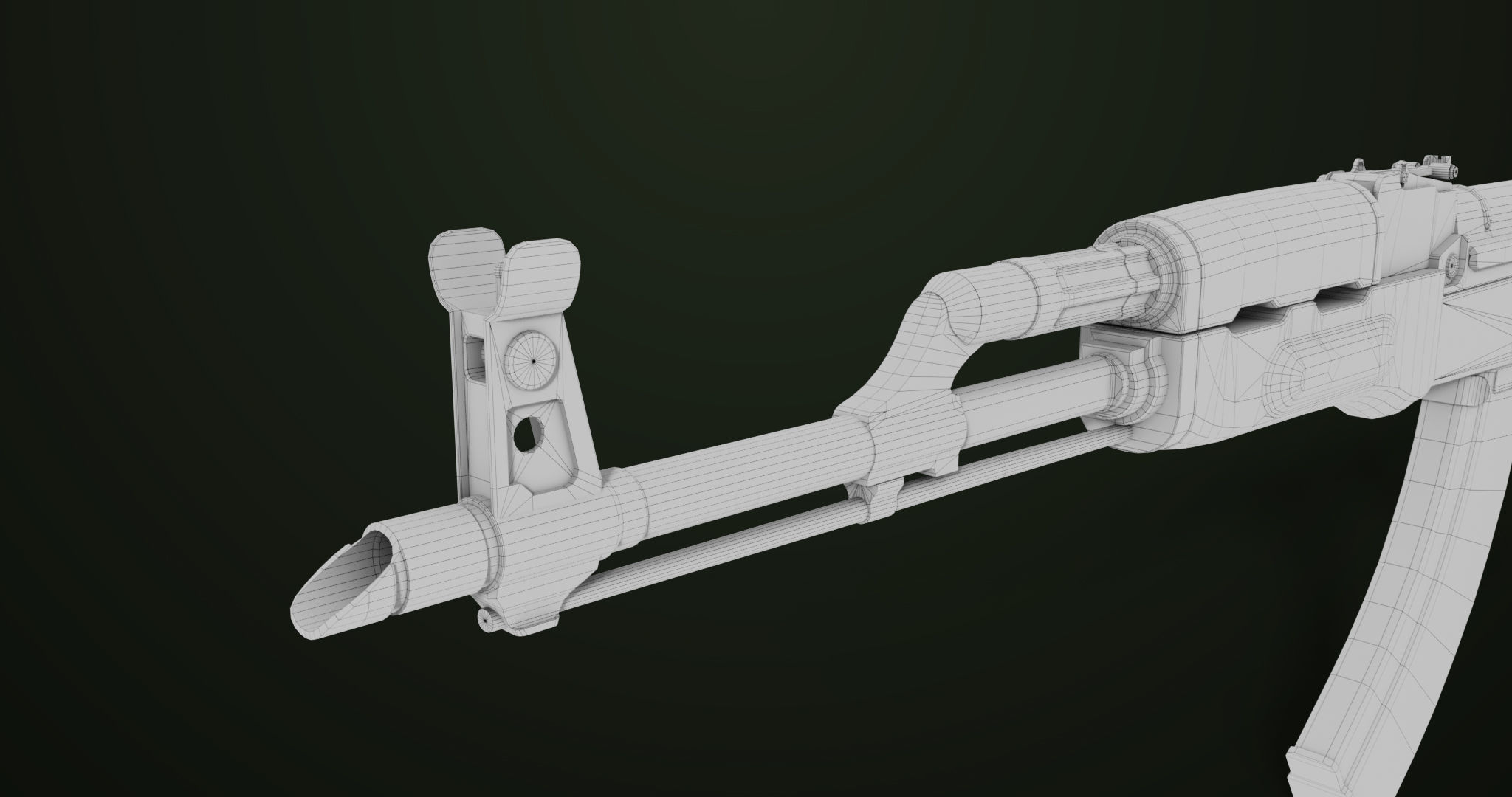 Light Machine Gun 10 Wood All PBR Unity UE Textures Low-poly 3D model_36