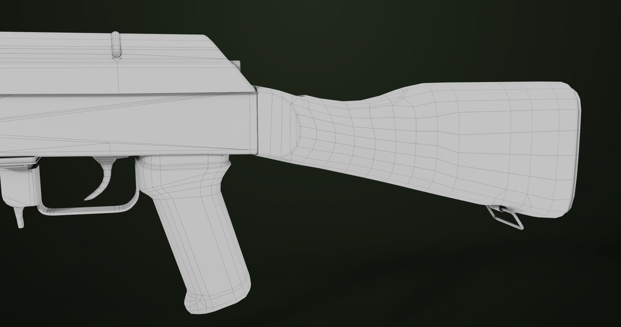 Light Machine Gun 10 Wood All PBR Unity UE Textures Low-poly 3D model_52