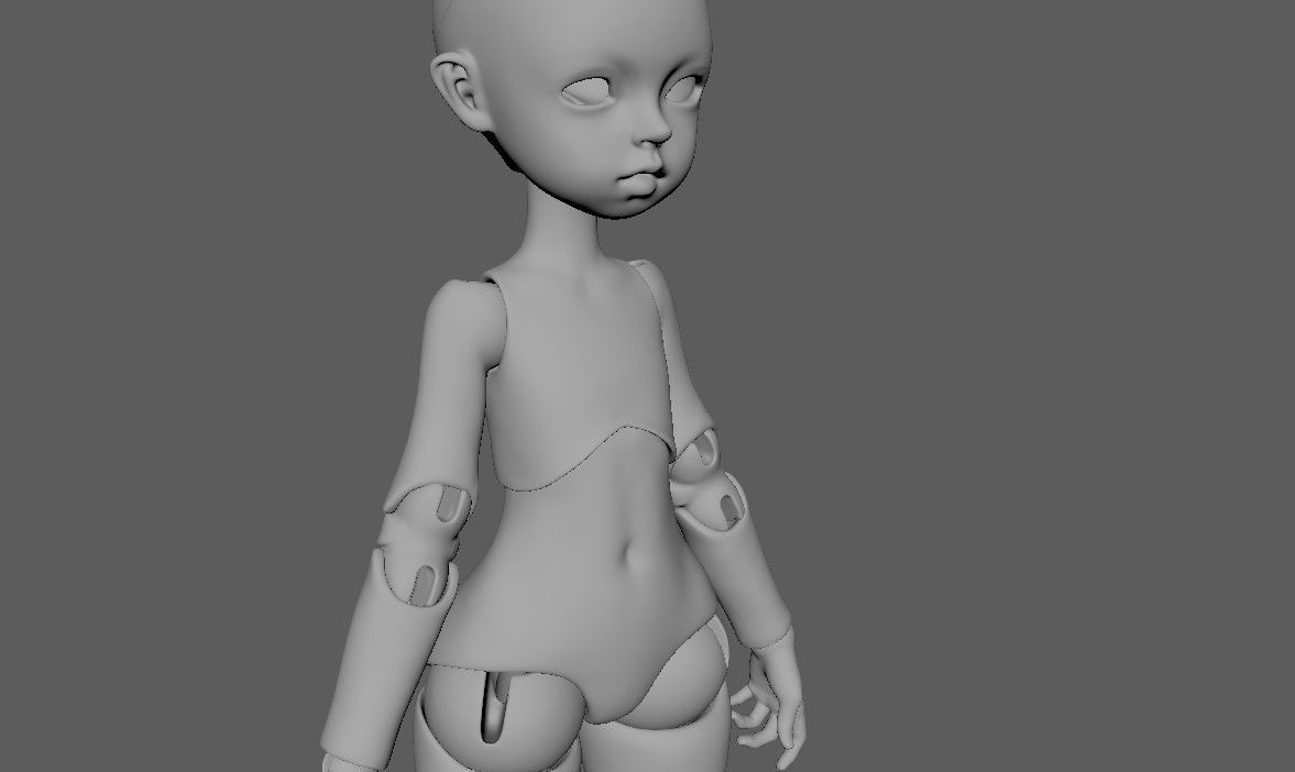 BJD doll Avery ball joint doll 3D print model_22