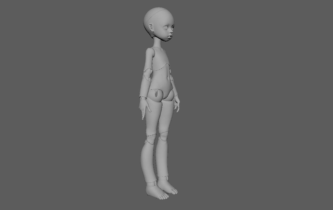 BJD doll Avery ball joint doll 3D print model_21