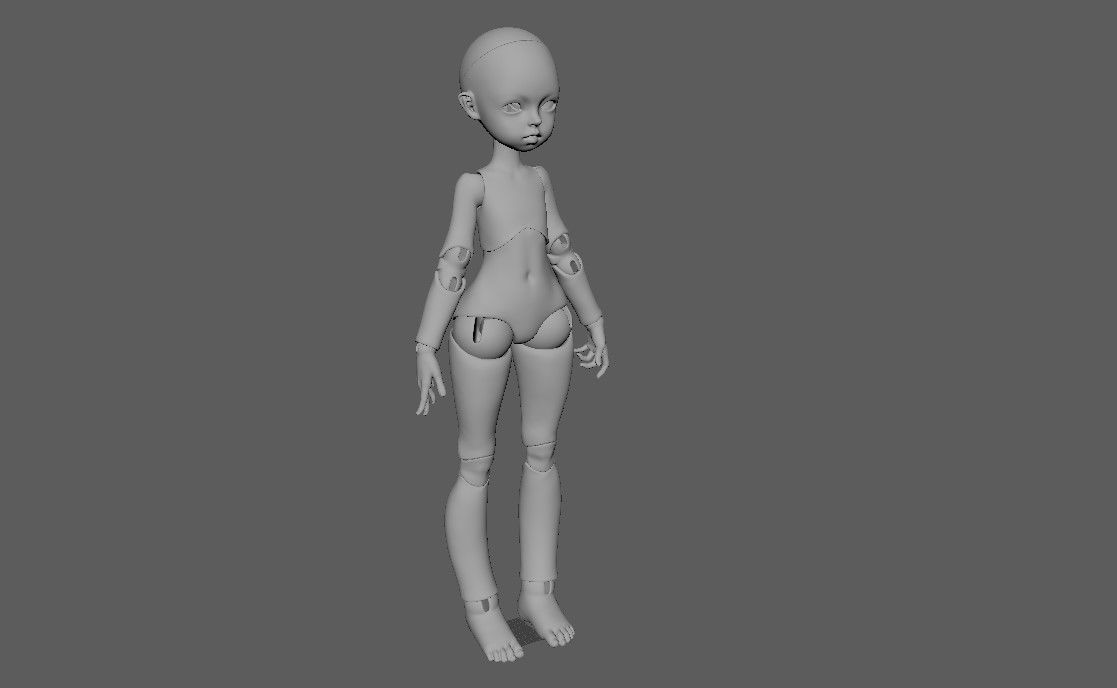BJD doll Avery ball joint doll 3D print model_18