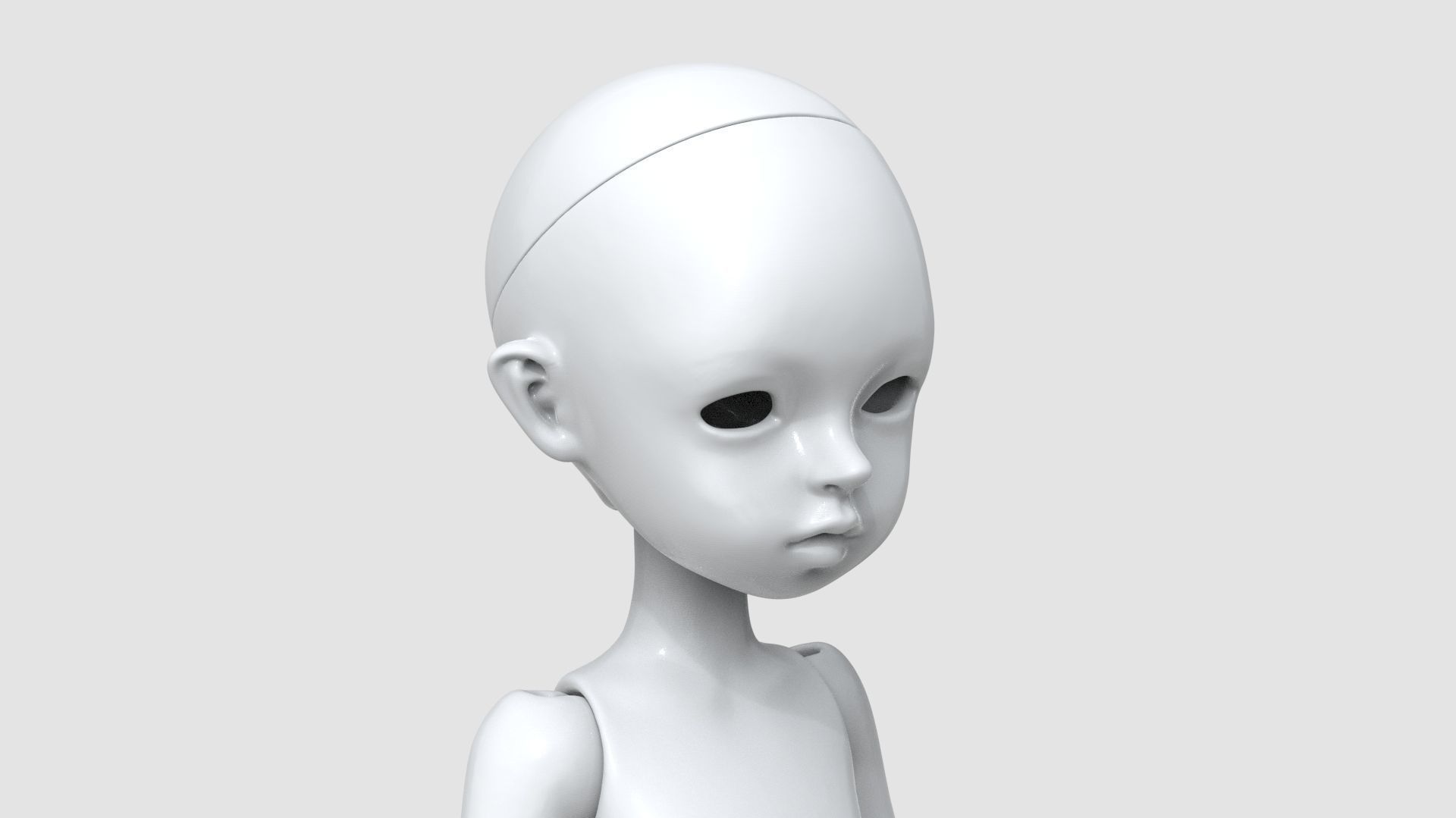 BJD doll Avery ball joint doll 3D print model_4