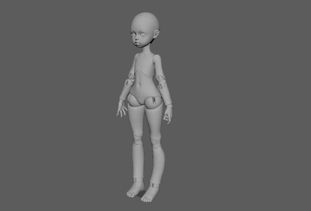 BJD doll Avery ball joint doll 3D print model_19