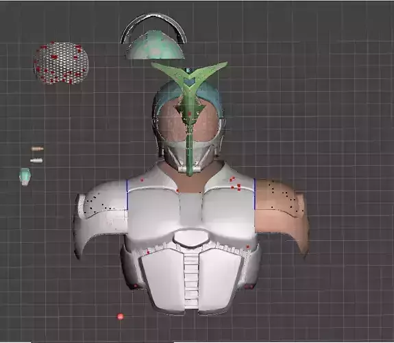 Kamen rider kabuto helmet and chest piece 3D print model